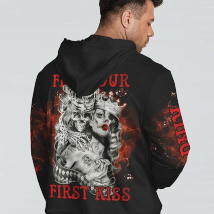 FROM OUR FIRST KISS KING QUEEN COUPLE SKULL ALL OVER PRINT - TLNO2612222