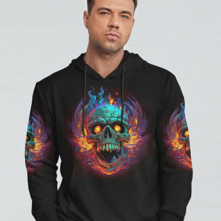 I HAVE THREE SIDES FIRE SKULL ALL OVER PRINT - TLTR1004233