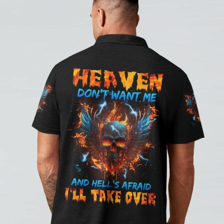 HEAVEN DON'T WANT ME FIRE SKULL WINGS ALL OVER PRINT - TLNZ1002235