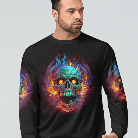 I HAVE THREE SIDES FIRE SKULL ALL OVER PRINT - TLTR1004233