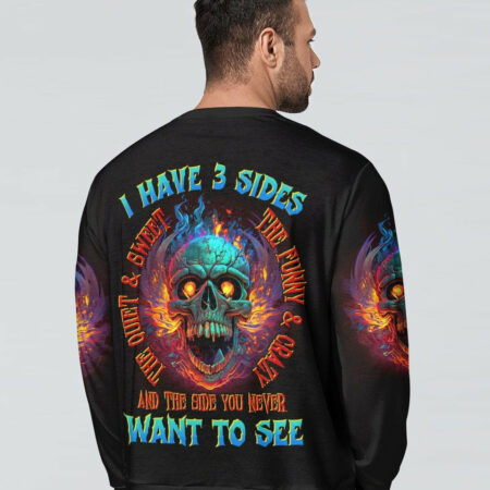 I HAVE THREE SIDES FIRE SKULL ALL OVER PRINT - TLTR1004233