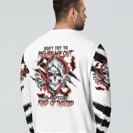 DON'T TRY TO FIGURE ME TORN SKULL ALL OVER PRINT - TLTM1411222
