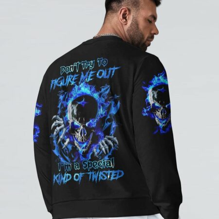 DON'T TRY TO FIGURE ME FIRE TORN SKULL ALL OVER PRINT - TLNZ1711223
