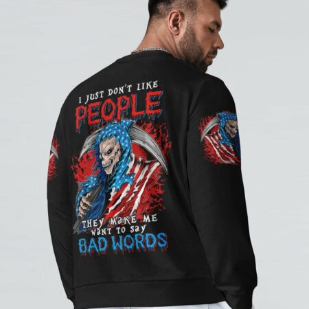 I JUST DON'T LIKE PEOPLE SKULL REAPER ALL OVER PRINT - TLTM2911224