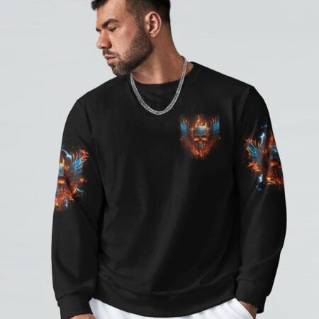 HEAVEN DON'T WANT ME FIRE SKULL WINGS ALL OVER PRINT - TLNZ1002235