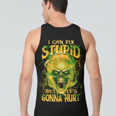 I CAN FIX STUPID FLAMING SKULL ALL OVER PRINT - TLTM1011222