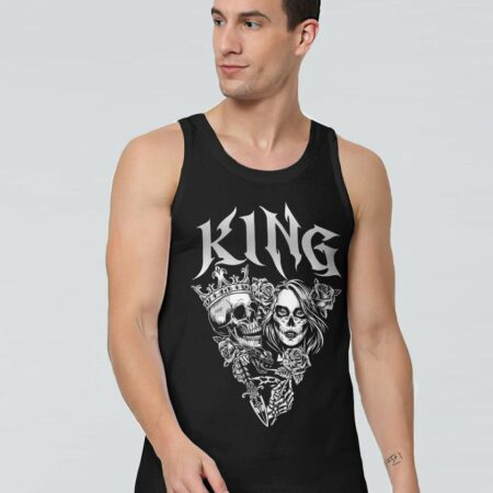 KING QUEEN GOTHIC SKULL COUPLE ALL OVER PRINT - TLTR1101234