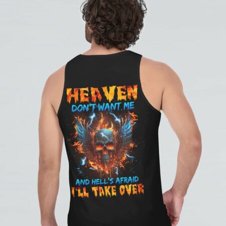 HEAVEN DON'T WANT ME FIRE SKULL WINGS ALL OVER PRINT - TLNZ1002235