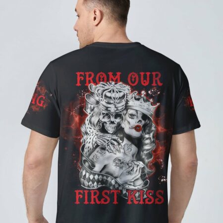 FROM OUR FIRST KISS KING QUEEN COUPLE SKULL ALL OVER PRINT - TLNO2612222