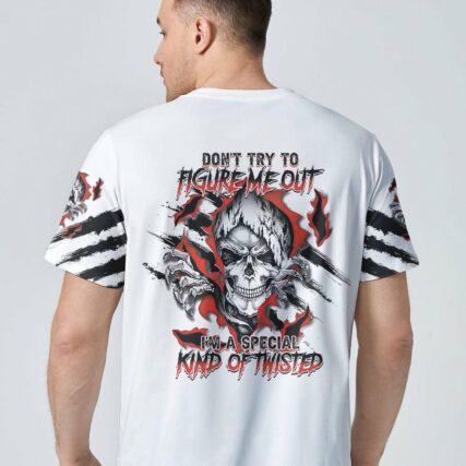 DON'T TRY TO FIGURE ME TORN SKULL ALL OVER PRINT - TLTM1411222