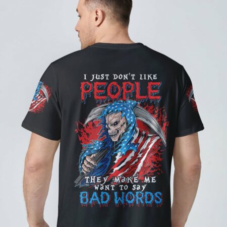 I JUST DON'T LIKE PEOPLE SKULL REAPER ALL OVER PRINT - TLTM2911224