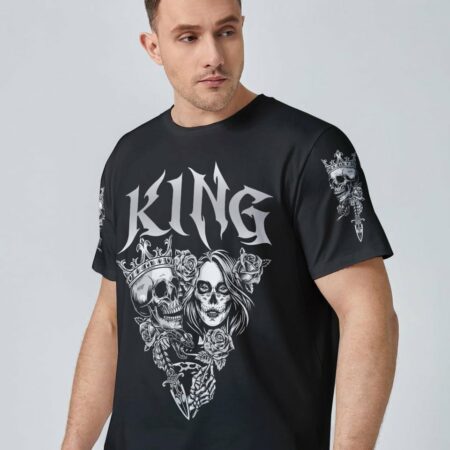 KING QUEEN GOTHIC SKULL COUPLE ALL OVER PRINT - TLTR1101234