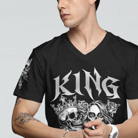 KING QUEEN GOTHIC SKULL COUPLE ALL OVER PRINT - TLTR1101234