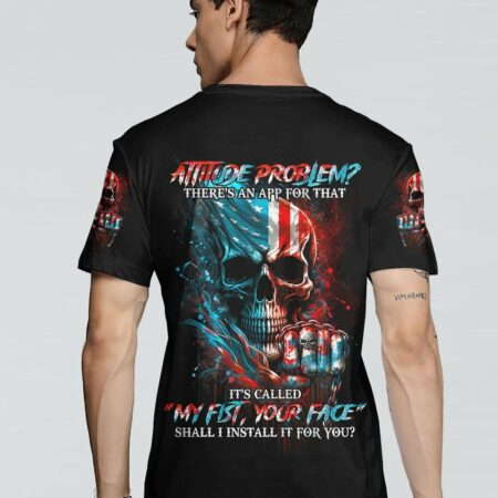 ATTITUDE PROBLEM SKULL FLAG ALL OVER PRINT - TLNO1803233