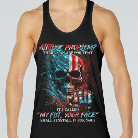 ATTITUDE PROBLEM SKULL FLAG ALL OVER PRINT - TLNO1803233