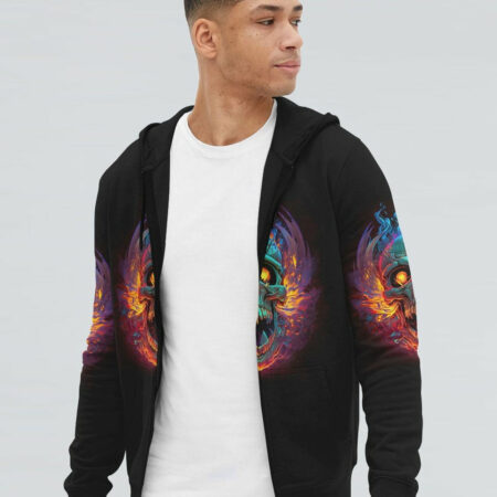 I HAVE THREE SIDES FIRE SKULL ALL OVER PRINT - TLTR1004233