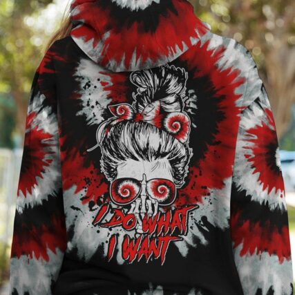 I DO WHAT I WANT BLACK RED TIE DYE ALL OVER PRINT - TLTM0901231