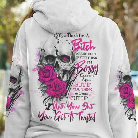 IF YOU THINK I'M A B PINK ROSE SKULL ALL OVER PRINT - TLTW2911221