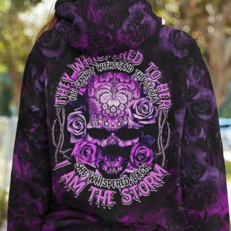 I AM THE STORM PURPLE ROSE SKULL ALL OVER PRINT - TLTM1612221