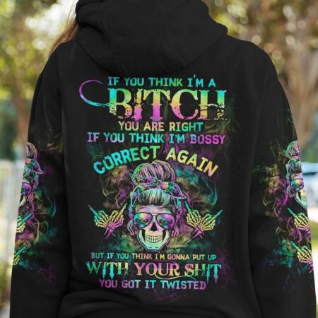 IF YOU THINK I'M A B TIE DYE SKULL ALL OVER PRINT - TLTW3012222