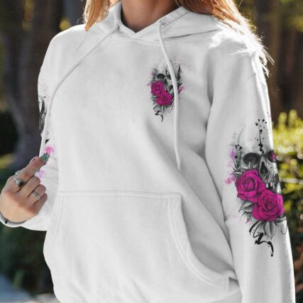 IF YOU THINK I'M A B PINK ROSE SKULL ALL OVER PRINT - TLTW2911221