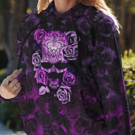 I AM THE STORM PURPLE ROSE SKULL ALL OVER PRINT - TLTM1612221