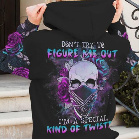 DON'T TRY TO FIGURE ME OUT ROSE SKULL ALL OVER PRINT - TLNO2712222