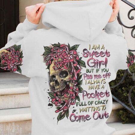 I AM A SWEET GIRL FLOWER SKULL ALL OVER PRINT - TLNZ0102233