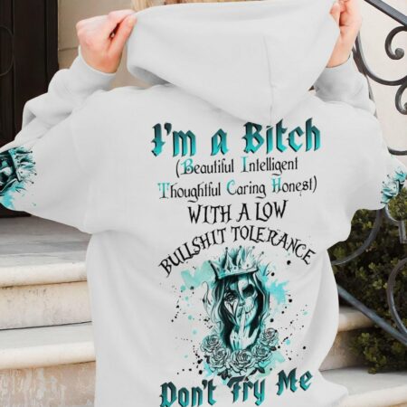 I'M A B DON'T TRY ME SKULL CROWN ALL OVER PRINT - TLNZ1103231