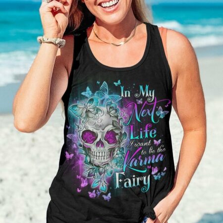 KARMA FAIRY SKULL FLOWER ALL OVER PRINT - TLNO231222