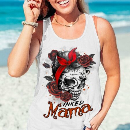 INKED MAMA TATOOED SKULL ALL OVER PRINT - TLTR2202234