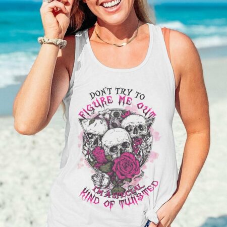 DON'T TRY TO FIGURE ME OUT 3 SKULLS CIRCLE ALL OVER PRINT - TLTR0512224