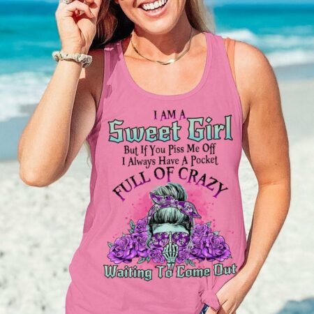 I AM A SWEET GIRL BUT IF YOU PISS ME OFF PURPLE ROSE ALL OVER PRINT - TLNO1302235