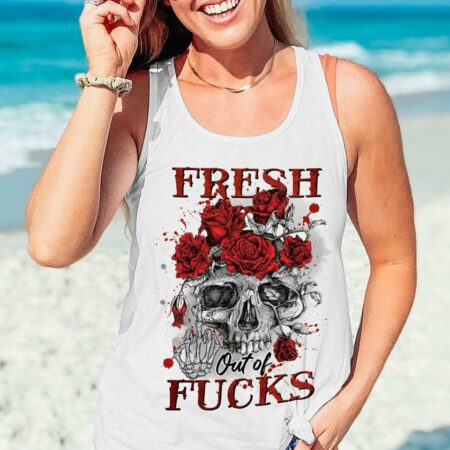 FRESH OUT OF F SKETCH ROSE SKULL ALL OVER PRINT - TLNZ0203235