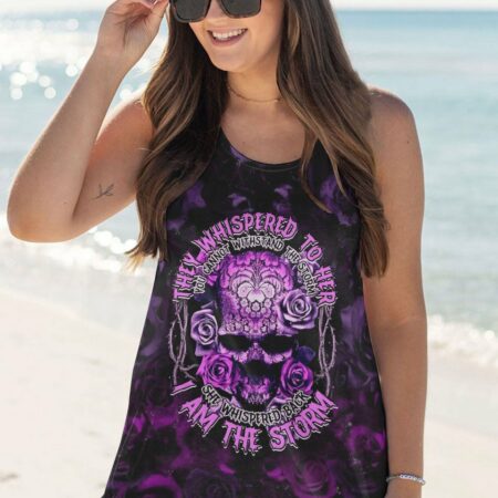 I AM THE STORM PURPLE ROSE SKULL ALL OVER PRINT - TLTM1612221