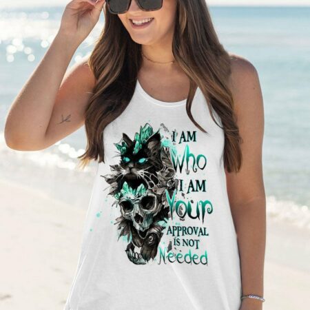 I AM WHO I AM SKULL BLACK CAT ALL OVER PRINT - TLTW2712223