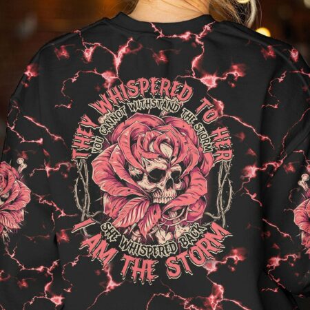 I AM THE STORM SKULL BONES WITH ROSE ALL OVER PRINT - TLTM0612223