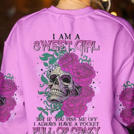 I AM SWEET GIRL ROSE SKULL ALL OVER PRINT - TLTR2111224