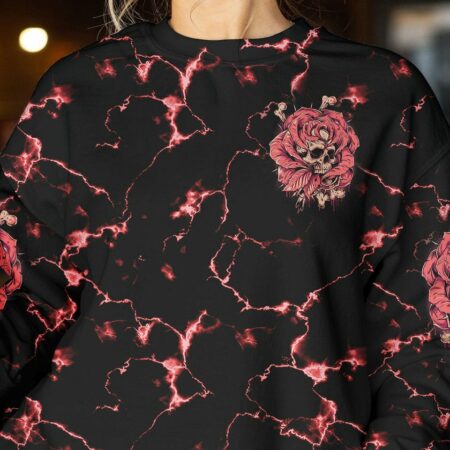 I AM THE STORM SKULL BONES WITH ROSE ALL OVER PRINT - TLTM0612223
