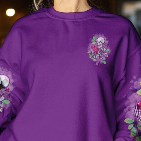 I TRY TO AVOID DRAMA ROSE SKELETON ALL OVER PRINT - TLTW1401231