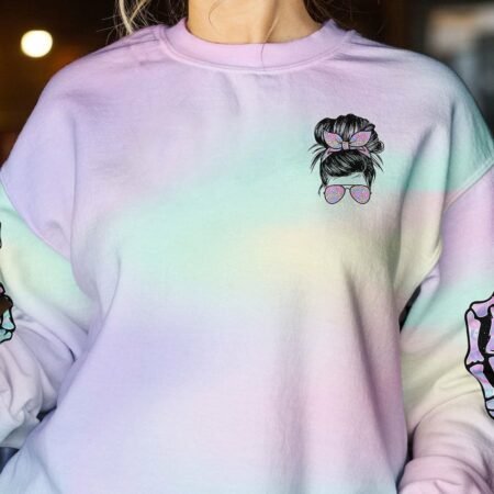 DON'T TRY TO FIGURE ME OUT MESSY BUN HOLO ALL OVER PRINT - TLTR1212221