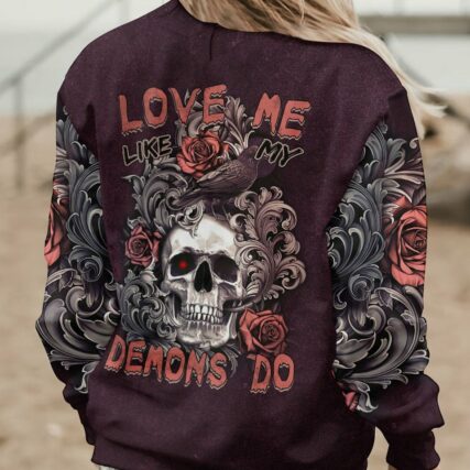 LOVE ME LIKE MY DEMONS DO SKULL ALL OVER PRINT - TLTM0811221