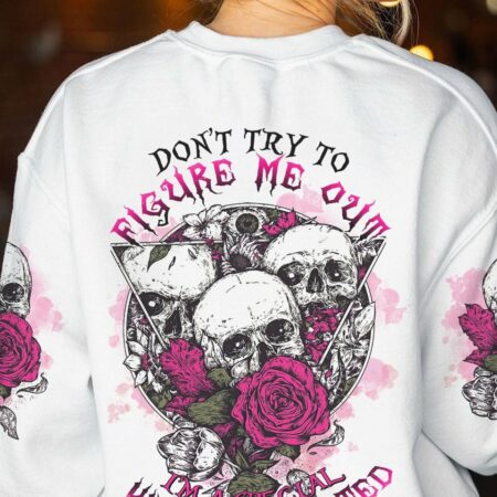DON'T TRY TO FIGURE ME OUT 3 SKULLS CIRCLE ALL OVER PRINT - TLTR0512224