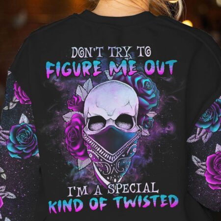 DON'T TRY TO FIGURE ME OUT ROSE SKULL ALL OVER PRINT - TLNO2712222