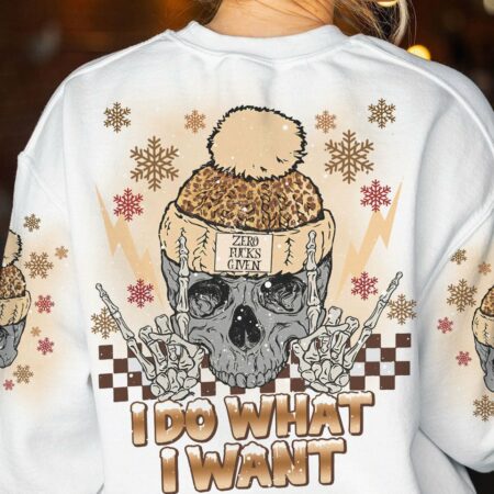 I DO WHAT I WANT WINTER SKULL ALL OVER PRINT - TLNO2511221