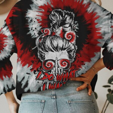 I DO WHAT I WANT BLACK RED TIE DYE ALL OVER PRINT - TLTM0901231
