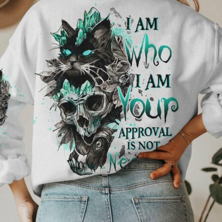 I AM WHO I AM SKULL BLACK CAT ALL OVER PRINT - TLTW2712223