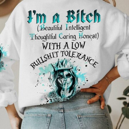 I'M A B DON'T TRY ME SKULL CROWN ALL OVER PRINT - TLNZ1103231