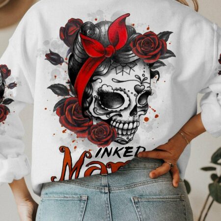INKED MAMA TATOOED SKULL ALL OVER PRINT - TLTR2202234