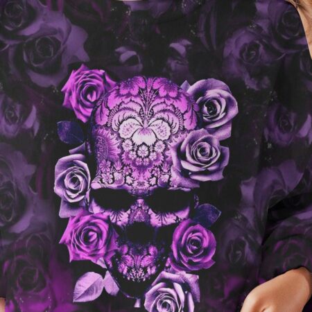 I AM THE STORM PURPLE ROSE SKULL ALL OVER PRINT - TLTM1612221